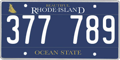 RI license plate 377789
