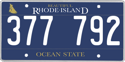 RI license plate 377792