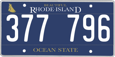 RI license plate 377796