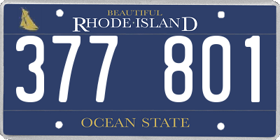 RI license plate 377801