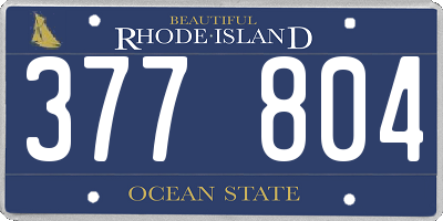 RI license plate 377804