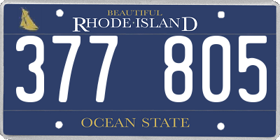 RI license plate 377805