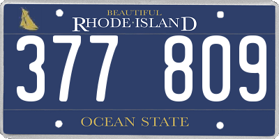 RI license plate 377809