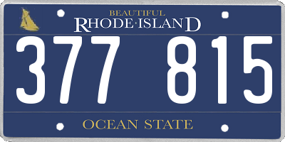 RI license plate 377815