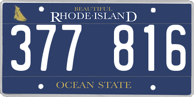 RI license plate 377816