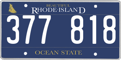 RI license plate 377818