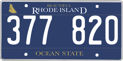RI license plate 377820