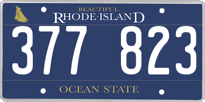RI license plate 377823
