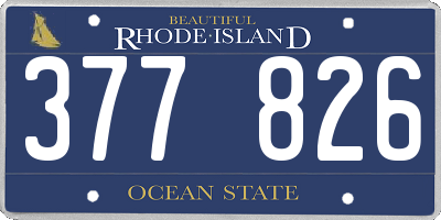 RI license plate 377826