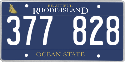 RI license plate 377828
