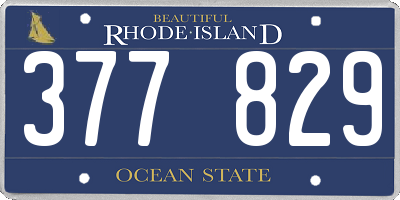 RI license plate 377829