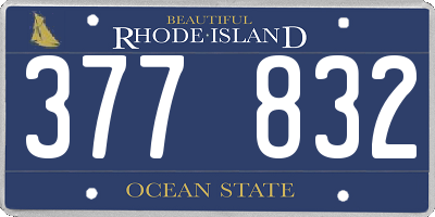 RI license plate 377832