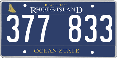 RI license plate 377833