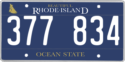 RI license plate 377834