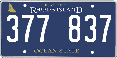 RI license plate 377837