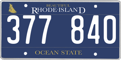 RI license plate 377840