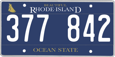 RI license plate 377842
