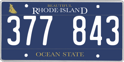 RI license plate 377843
