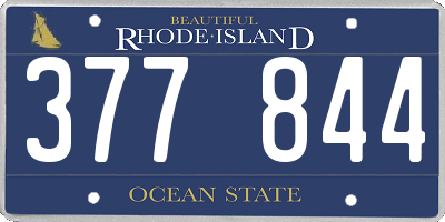 RI license plate 377844