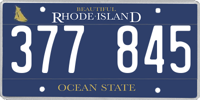 RI license plate 377845
