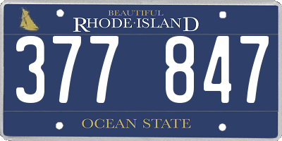 RI license plate 377847