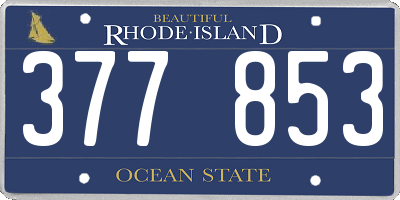 RI license plate 377853