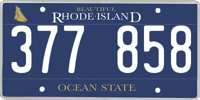 RI license plate 377858