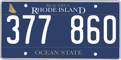 RI license plate 377860