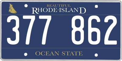 RI license plate 377862