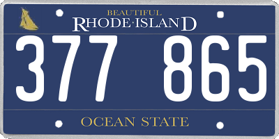 RI license plate 377865
