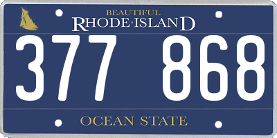 RI license plate 377868