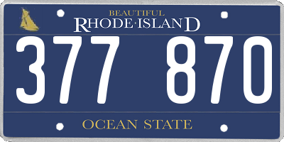 RI license plate 377870