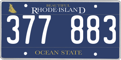 RI license plate 377883