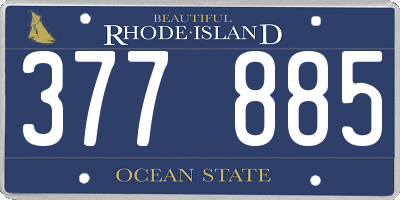 RI license plate 377885