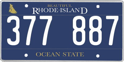 RI license plate 377887