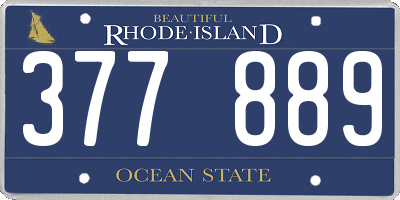 RI license plate 377889