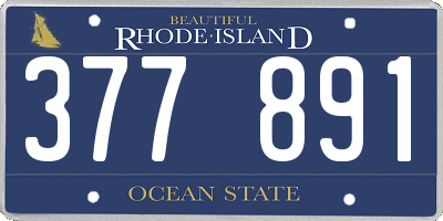 RI license plate 377891