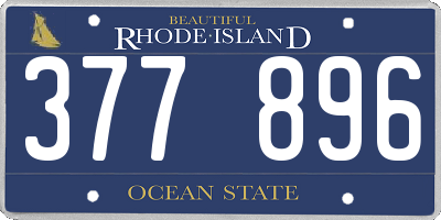 RI license plate 377896