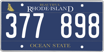 RI license plate 377898