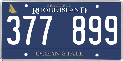 RI license plate 377899