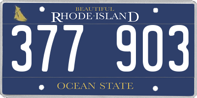 RI license plate 377903