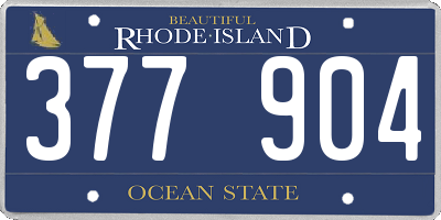 RI license plate 377904