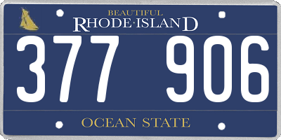 RI license plate 377906