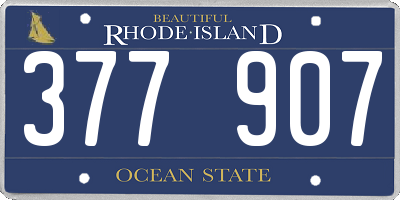 RI license plate 377907