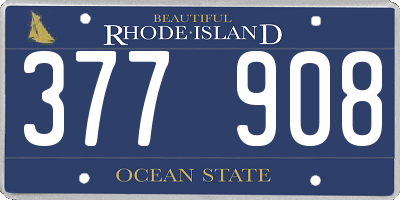 RI license plate 377908