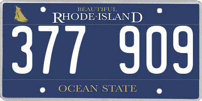 RI license plate 377909