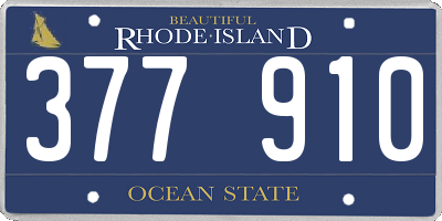 RI license plate 377910