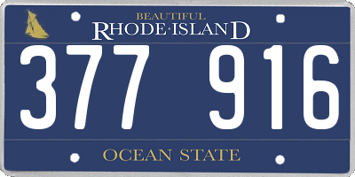 RI license plate 377916