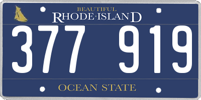 RI license plate 377919