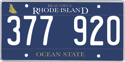 RI license plate 377920